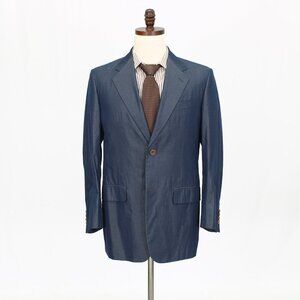 Calvin Klein 40R Navy Solid 2-Button Sport Coat Blazer Jacket G851